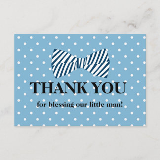 Baby Boy Thank You Card, Little Man Bow Tie