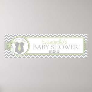 Baby Boy Tie Chevron Print Baby Shower Banner
