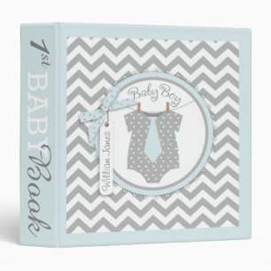 Baby Boy Tie Memory Book Album Binder