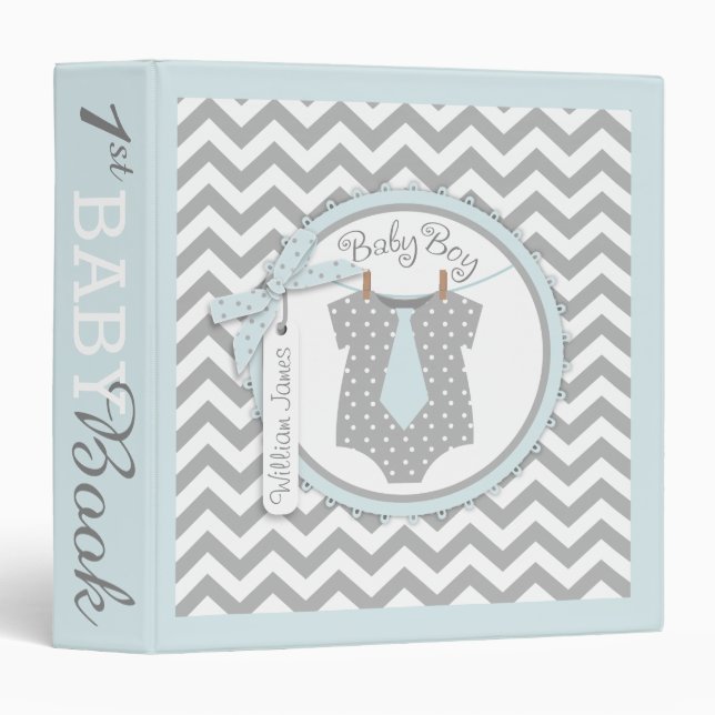 Baby Boy Tie Memory Book Album Binder (Front/Spine)