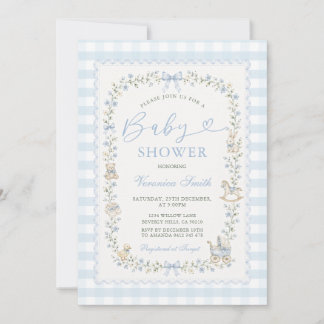 Baby Boy Toys Floral Grandmillenial Baby Shower Invitation
