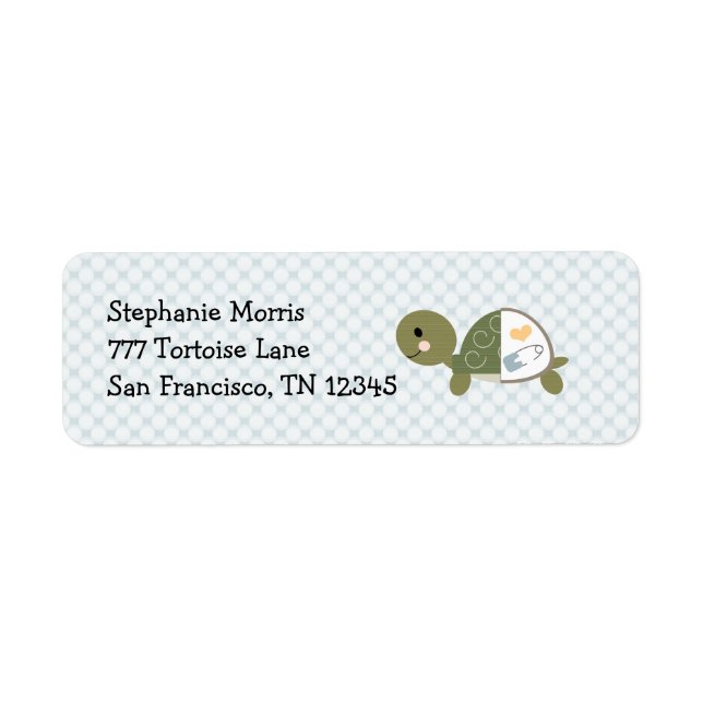 Baby Boy Turtle Return Address Labels Custom (Front)