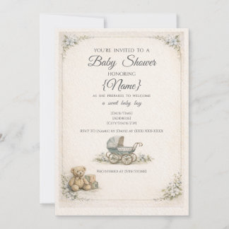 Baby Boy Vintage Baby Shower Invitation
