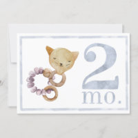 Baby Boy Watercolor Milestone Two Month Old Card