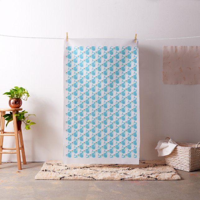Baby Boy Whale Fabric (In Situ)