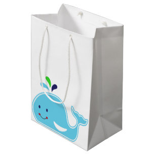 Baby Boy Whale Medium Gift Bag