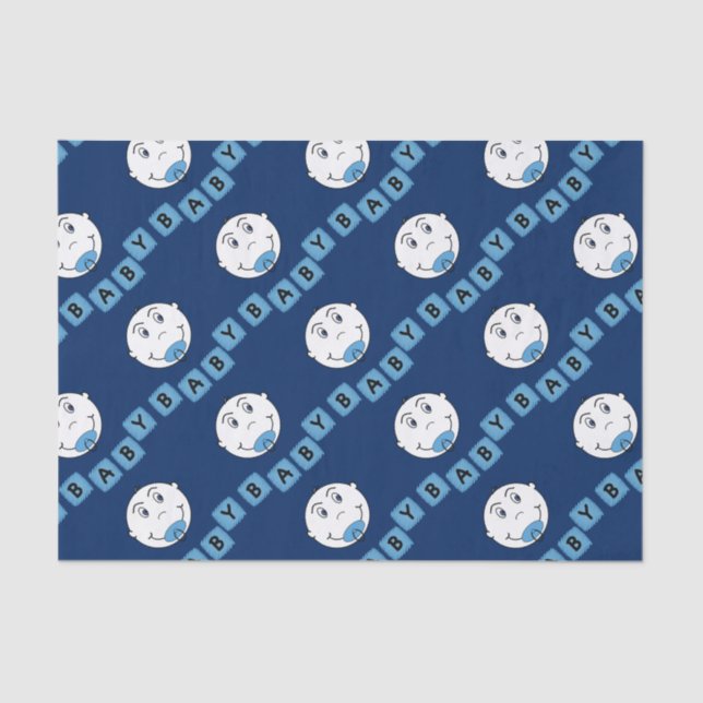 Baby Boy with Binky Tissue Paper (Front)