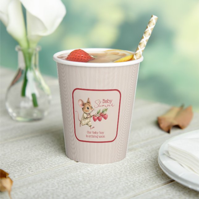 Baby Boy Woodland Animal Shower Paper Cups (Insitu)