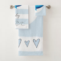 Baby Boys Blue Watercolor Whale Ocean Animal Name