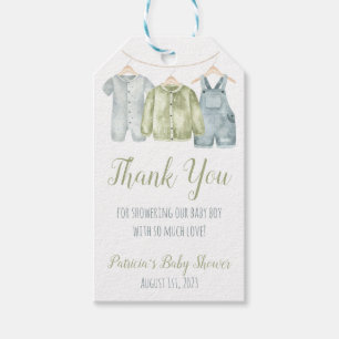 Baby Boy's Clothes, Clothesline Baby Shower Favour Gift Tags
