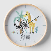 Baby Boys Cute Blue Safari Giraffe Kids Nursery