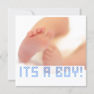 Baby Boys Feet Cross Stitch Birth Announcement