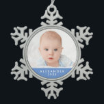 Baby Boy's First Christmas Ornament<br><div class="desc">This simple but classy ornament is the perfect way to celebrate your baby boy's first Christmas. Personalize with your son's name,  birth year,  and a photo for a gift that will be treasured for years.</div>