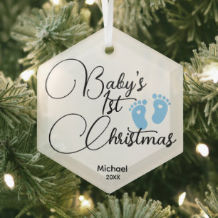 Baby Boy's First Christmas Ornament - Personalized