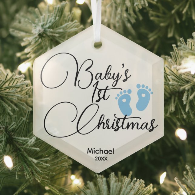 Baby Boy's First Christmas Ornament - Personalized (Insitu)