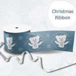 Baby Boys First Christmas Polar Bear Blue Satin Ribbon<br><div class="desc">Make their very first Christmas special with personalized ribbon featuring a cute sweet polar bear,  sparkles and snowflakes.  Easily update the name and year and be sure to check out my collection for lots more choices.</div>