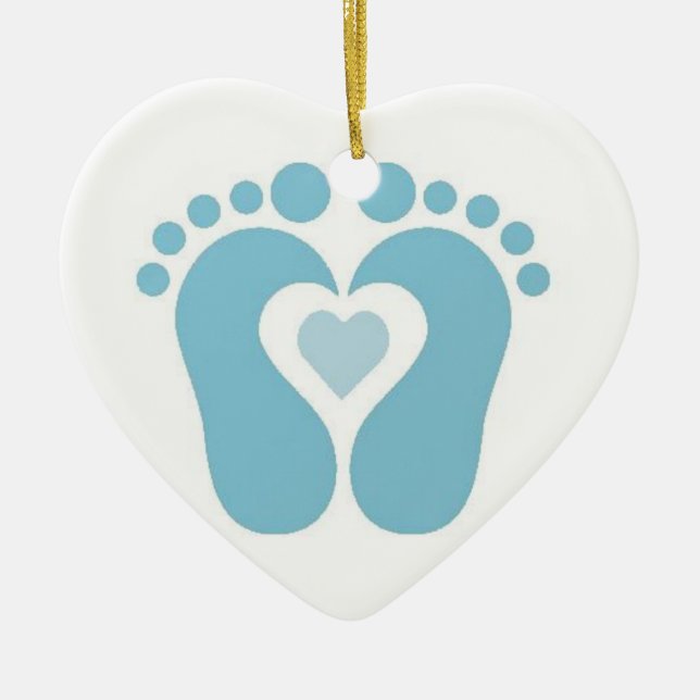 ***BABY BOY'S FOOTPRINTS*** CHRISTMAS ORNAMENT (Front)
