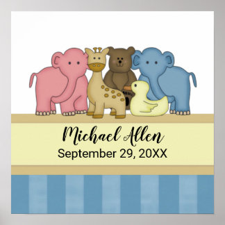 Baby Boy's Personalized Name Nursery Poster