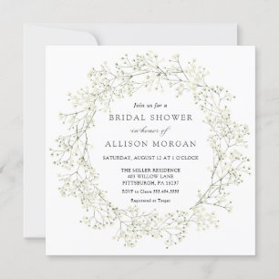 Baby Breath Flowers Bridal Shower Invitation