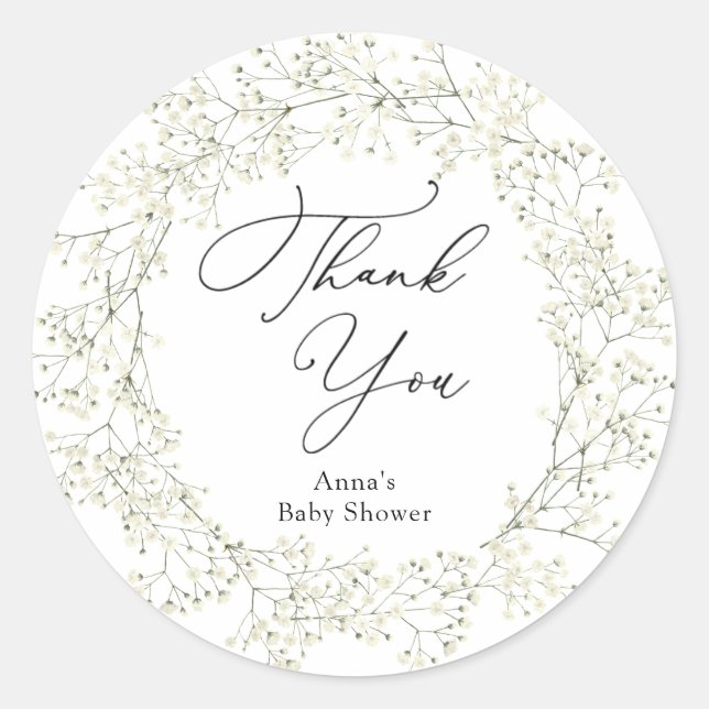 Baby Breath Shower Gift Tags (Front)