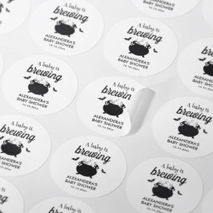 Baby Brewing Halloween Baby Shower Classic Round Sticker