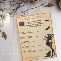 Baby Brewing Shower Halloween Witch Guesses Game