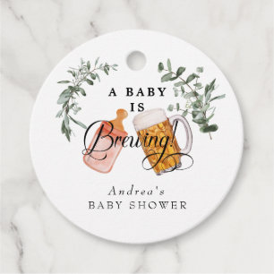 Baby Brewing   Watercolor Baby Shower  Favour Tags