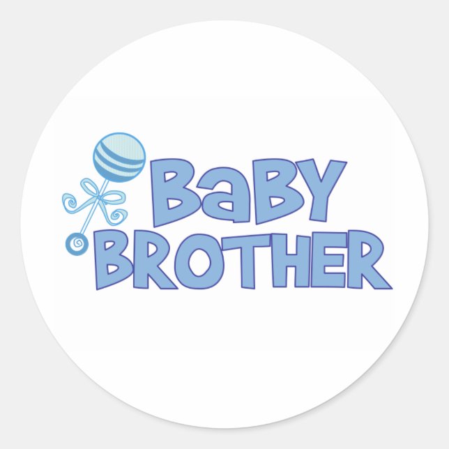 Baby Brother Classic Round Sticker (Front)