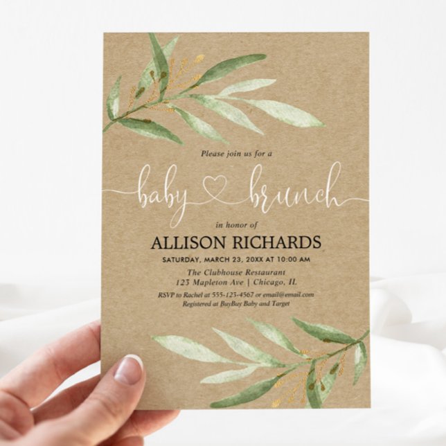 Baby brunch gender neutral rustic baby shower invitation (Creator Uploaded)