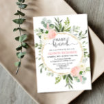 Baby brunch pink gold greenery girl baby shower invitation<br><div class="desc">For more advanced customization of this design,  simply select the "Customize It" button above!</div>