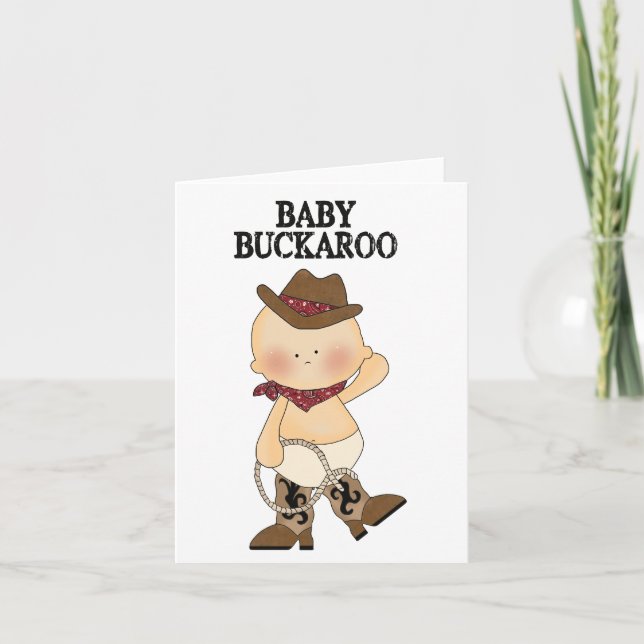 Baby Buckaroo Western Custom Faire-part de naissan (Devant)