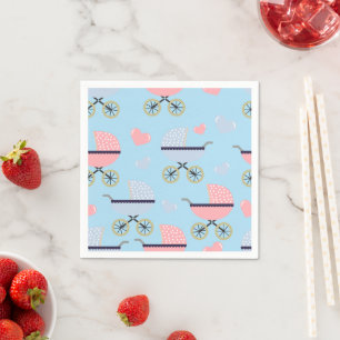 Baby Buggies Pink/Blue Paper Napkin Baby Boy