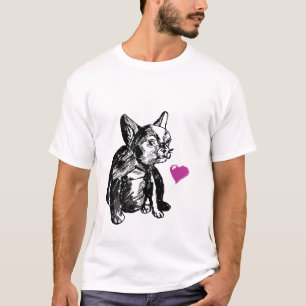 Baby Bulldog Chien Coeur Homme T-shirt de base, Bl