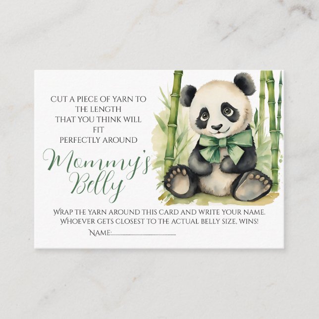 Baby Bump Game Guess Mom's Belly Size Panda Enclosure Card (Front)