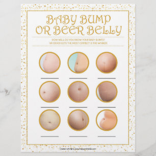 Baby Bump Or Beer Belly [Golden Sparkles] Letterhead
