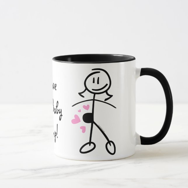 Baby Bump Stick Mom Personalized Mug (Right)