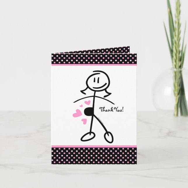Baby Bump Stick Mom Personalized Note Card (Front)