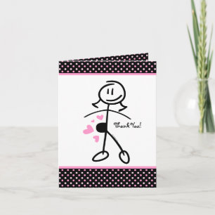 Baby Bump Stick Mom Personalized Note Card