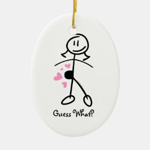 Baby Bump Stick Mom Personalized Ornament