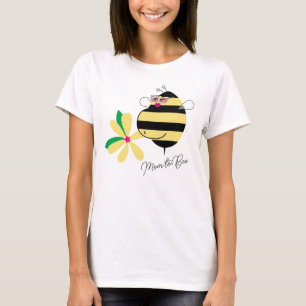 Baby Bump Yellow Floral Mom to Bee with Glasses T-Shirt