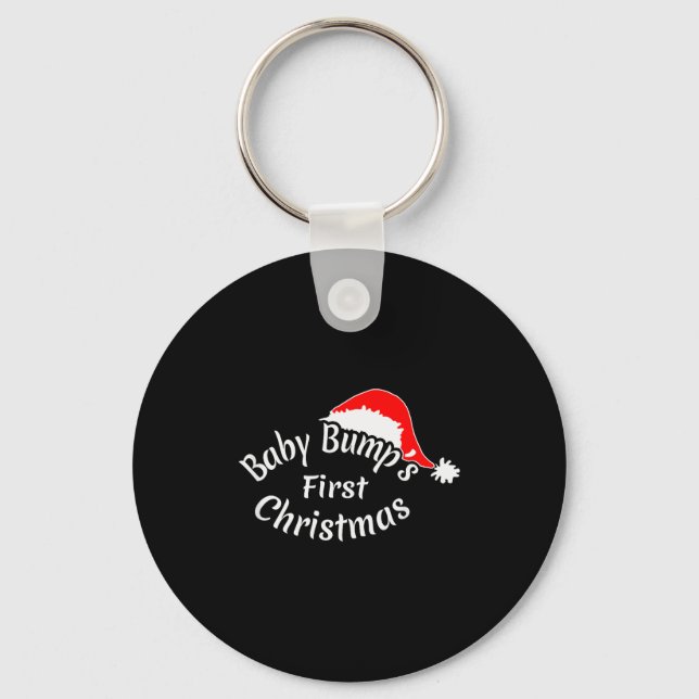 Baby Bump's First Christmas, Pregnancy T Shirt  Keychain (Front)