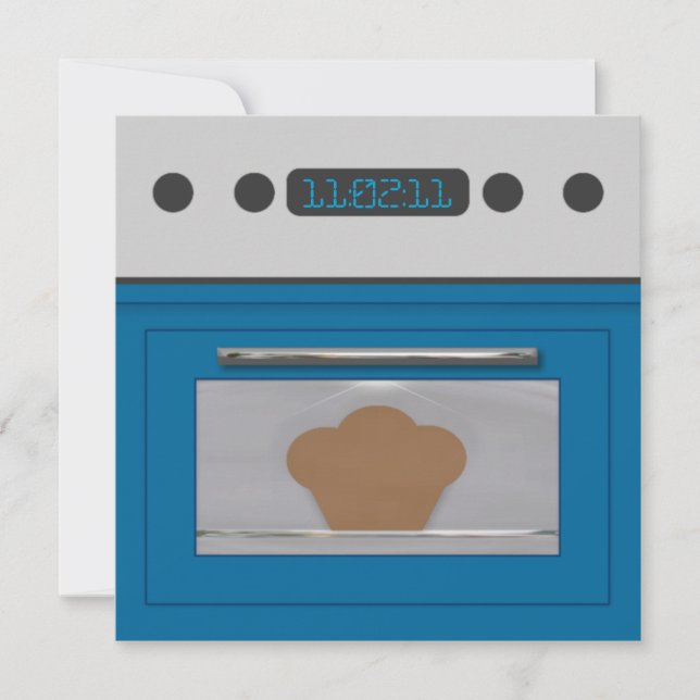 Baby Bun Recipe Invitation(blue) Invitation (Front)