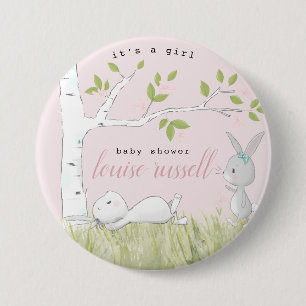 baby bunny baby shower 3 inch round button