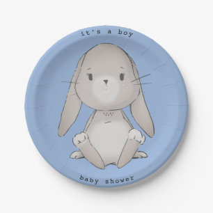 baby bunny baby shower paper plate