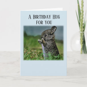 Baby Bunny Birthday Hug Card