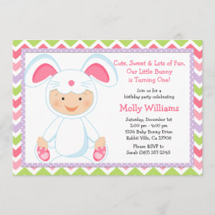 Baby Bunny Birthday Party Invitation