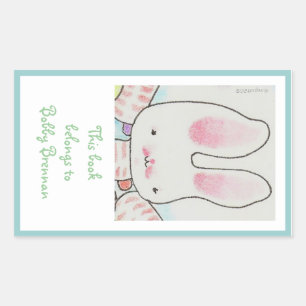 Baby bunny bookplate sticker