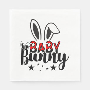Baby bunny family matching easter gift napkin