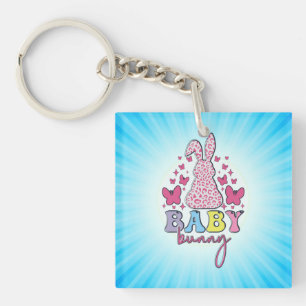Baby Bunny Happy Easter Day Design-60673 Keychain