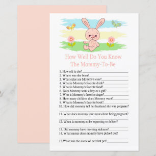 Baby bunny How well do you know baby shower game
